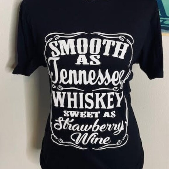Smooth as Tennessee Whisk** / Sweet as Cherry Wine T-Shirt - Black - Picture 1 of 2